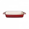Vogue rechthoekige gietijzeren ovenschaal 1.8ltr rood